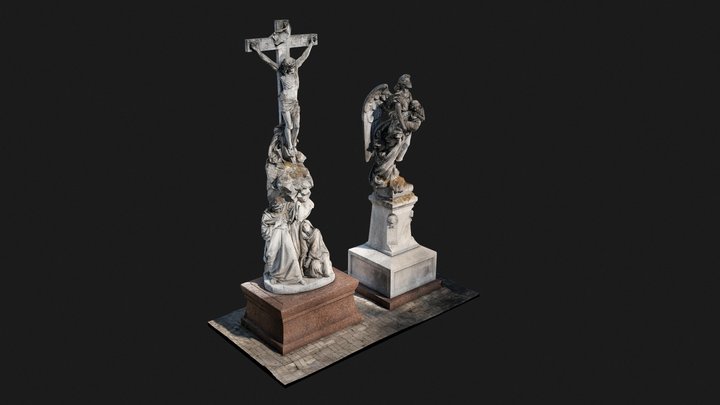 Пам'ятники на родинному похованні Харитоненків 3D Model