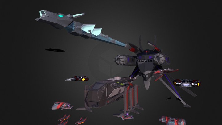 StarVenus: Enemey Ships 3D Model
