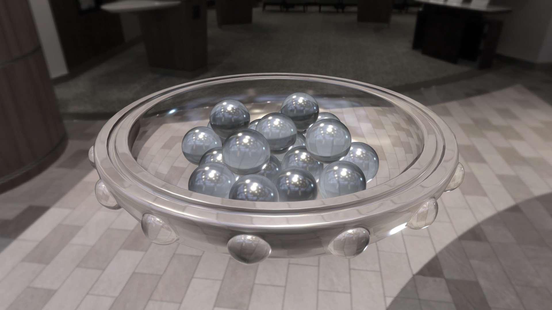 Marbles in a dish