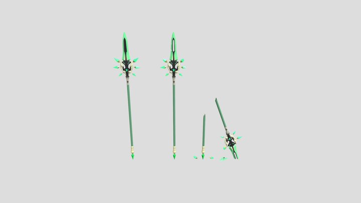 HW7 Primordial Jade Winged-Spear 3D Model