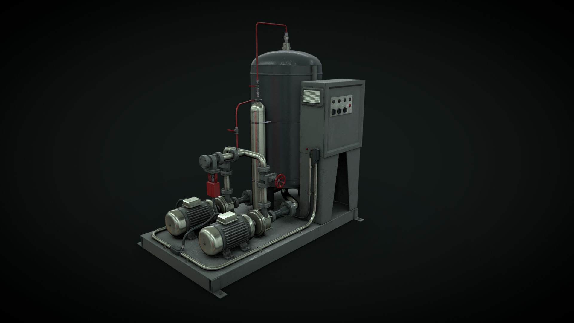 3D model Machinery device - This is a 3D model of the Machinery device. The 3D model is about a machine on the black cover.