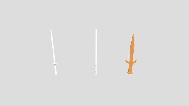 3 Swords 3D Model