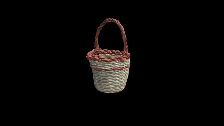 Hand Woven Miniature Maltese Basket 3D Model