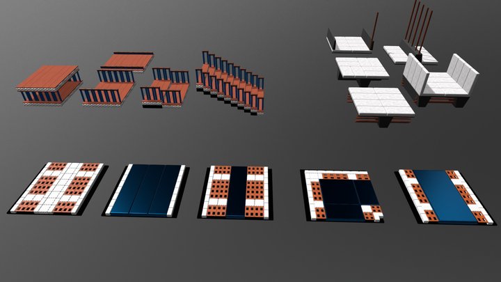 Modular Sci Fi Pieces 3D Model