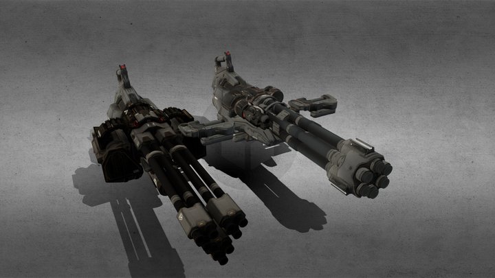 Doom Chain guns 3D Model