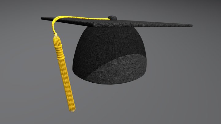 Graduation Cap (Black) 3D Model