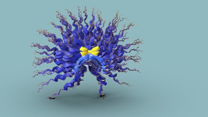 stylized hair - mid poly 45.000 vertex 3D Model