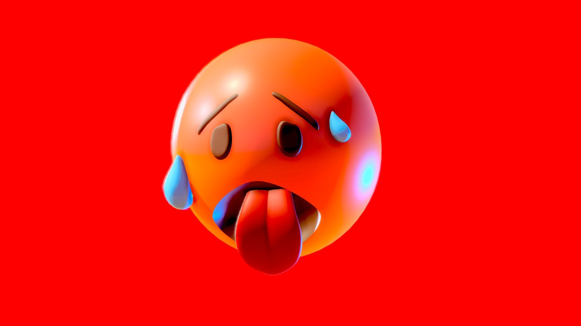 Overheated Face Emoticon Emoji Or Smiley Buy Royalty Free 3d Model By Pakyucangkun [bed4eee