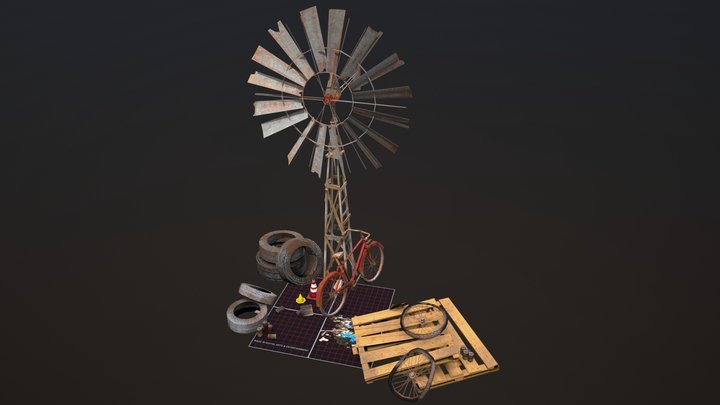 Lowpoly props 3D Model