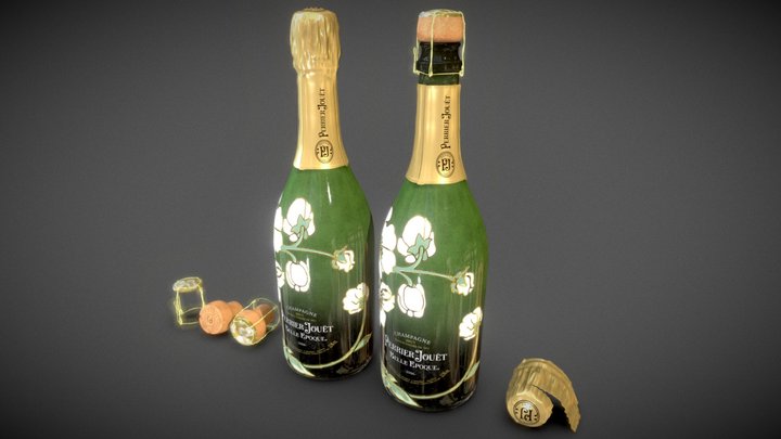 Champagne Bottles _ Perrier-Jouet Belle Epoque 3D Model