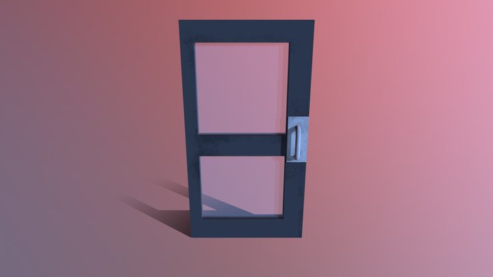 Back Door with Glass 3D Model