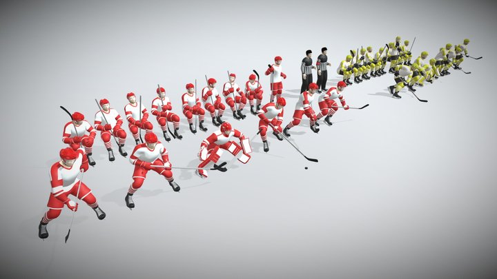 Hockey Players 3D Model