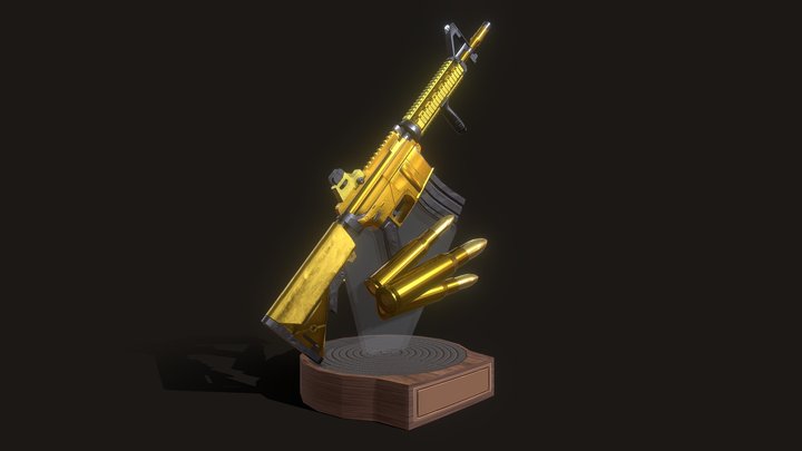 Golden Gun Trophy 3D Model
