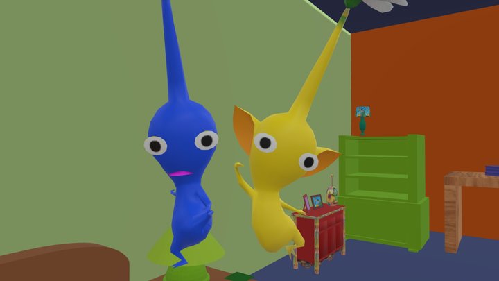 pikmin blue and pikmin yellow Froom 3D Model
