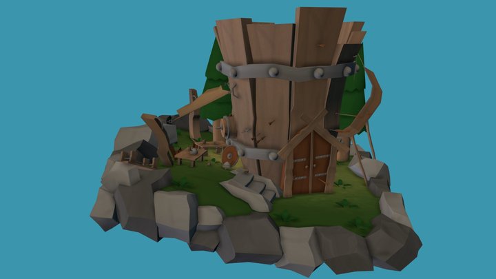 Stylized Viking Mug Tavern 3D Model