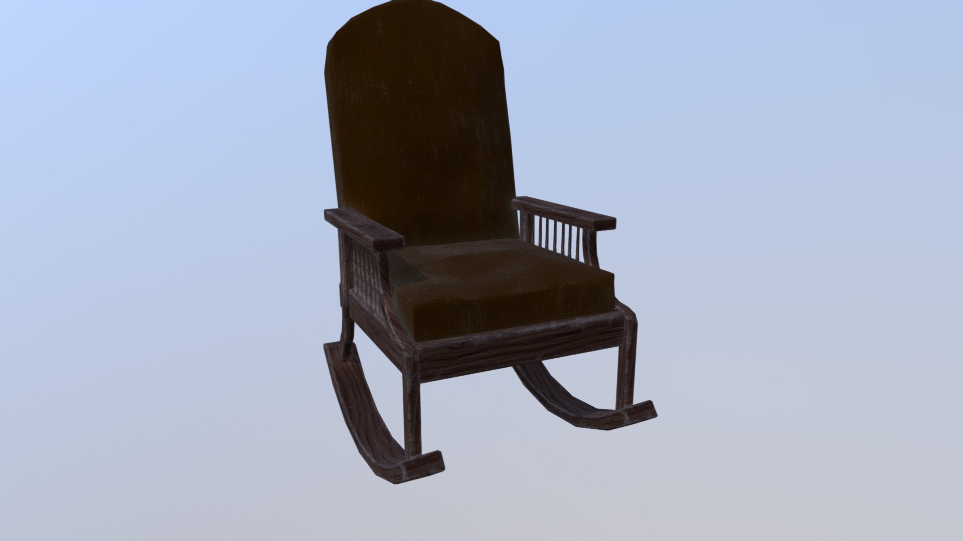 3D model Rocking Chair Low - This is a 3D model of the Rocking Chair Low. The 3D model is about a chair with a cushion.