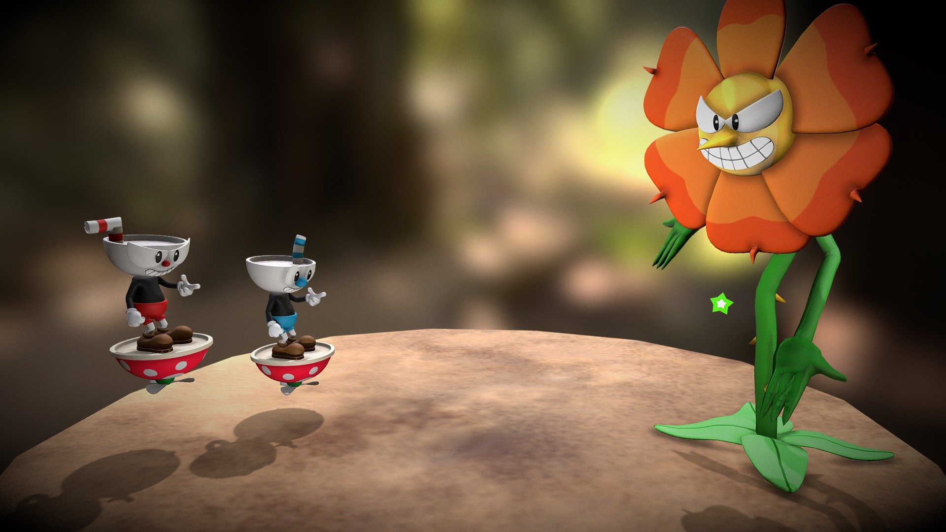 Cuphead & Mugman vs Cagney Carnation