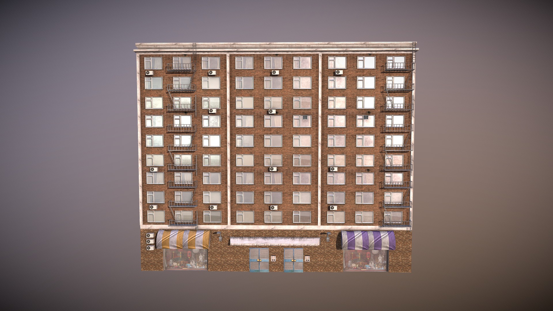 3D model Modern Building 3 - This is a 3D model of the Modern Building 3. The 3D model is about a tall building with many windows.