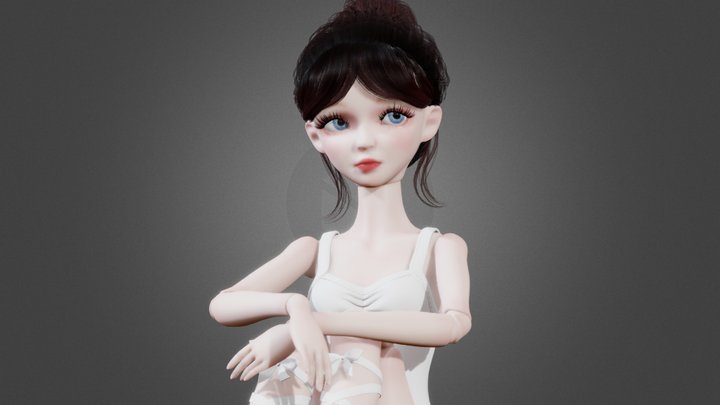 Ball Joint Doll Rigged 3D Model