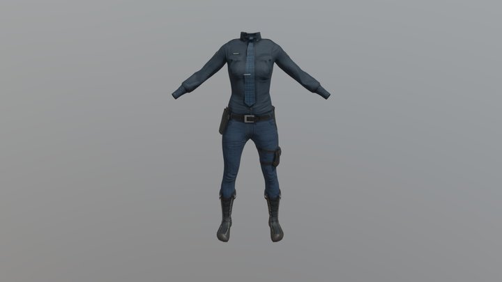 Female Police Clothing - 4k 3D Model