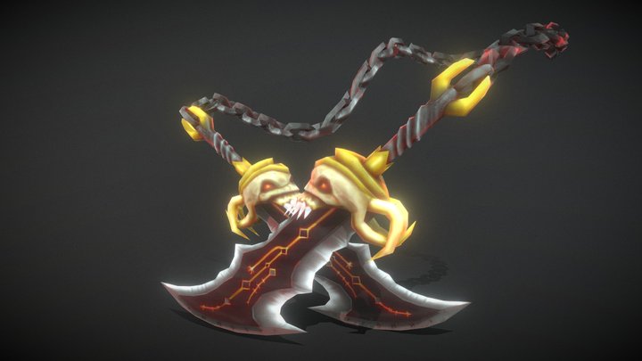Chaos Blades - God of War (Handpainted Lowpoly) 3D Model