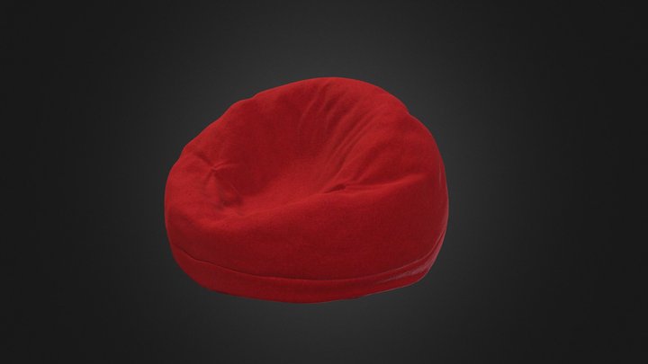 Velvet Bean Bag 3D Model