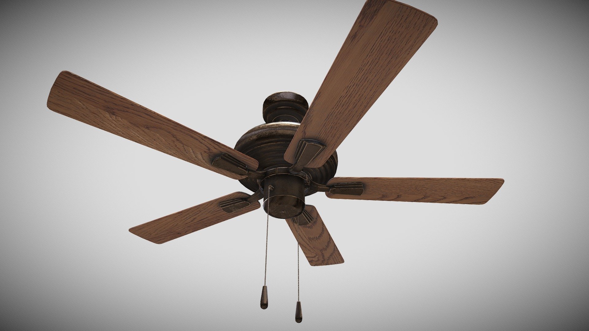 Aged Bronze Ceiling Fan Buy Royalty Free 3D model by architexture