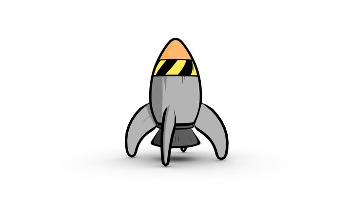 Toon Shaded 3D Rocket 3D Model