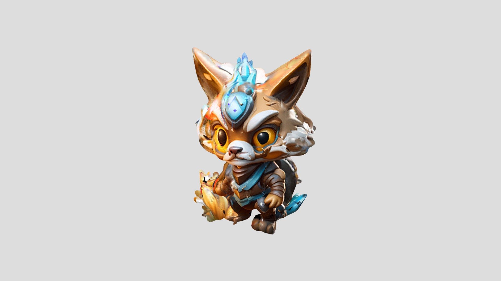Chibi Warrior Cat A small, chibi-style warrio - Download Free 3D model