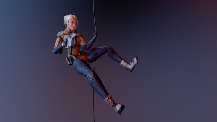 Abseil Girl 3D Model