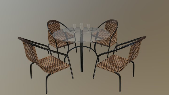 Chair and table 3D Model