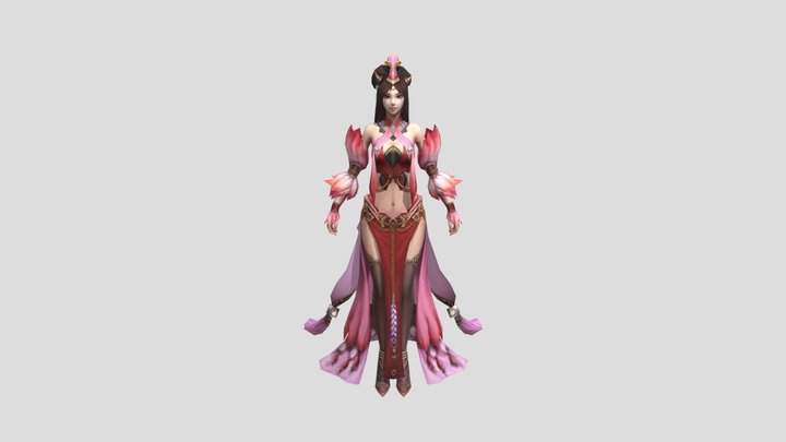 Chinese ancient game girl role 3D Model