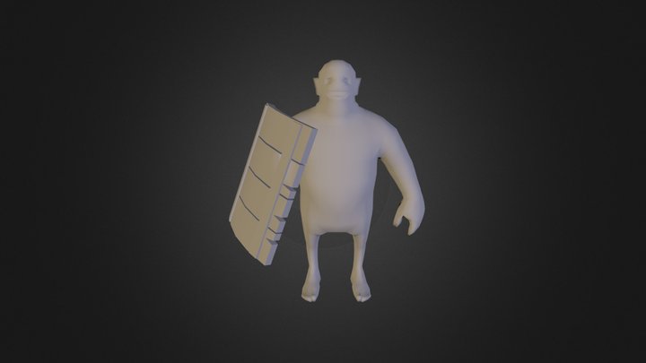 Goblin With Shield 3D Model