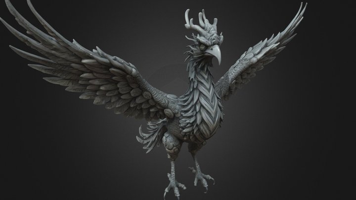 Epic Dragonlike Phoenix Horror Fire Bird