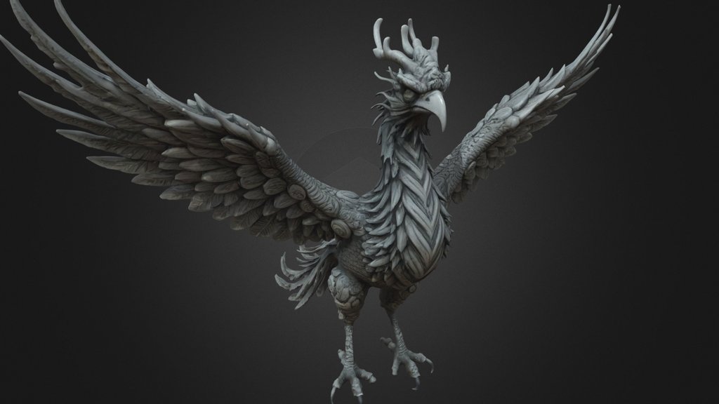 Epic Dragonlike Phoenix Horror Fire Bird