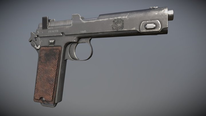 Steyr Hahn M1912 M12 hand gun 3D Model