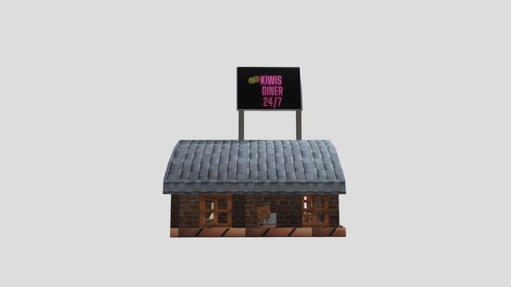Low Poly Diner 3D Model