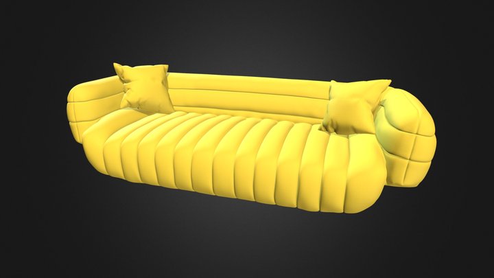Yellow Sofa "Baxter Tactile" replica 3D Model