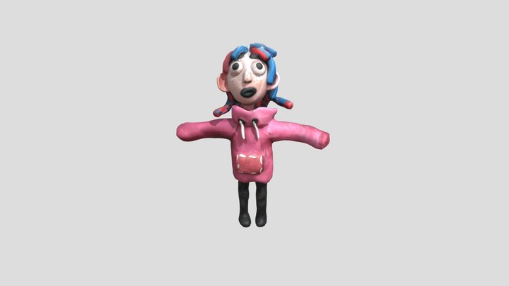 Clay Dough Character Rigged 3D Model
