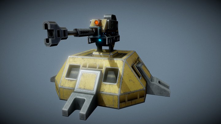sci fi combat turret 3D Model