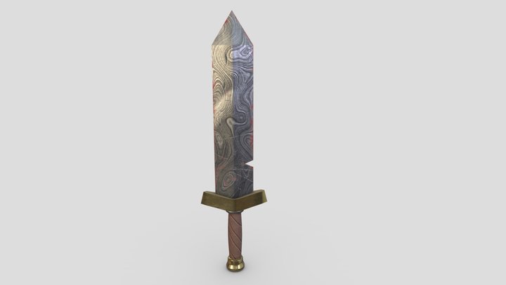 Sword Texturing Damascus 3D Model