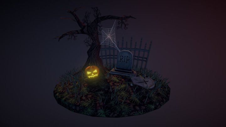 Halloween Scene 3D Model