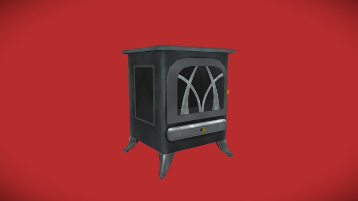Hand Textured Range/Fireplace 3D Model