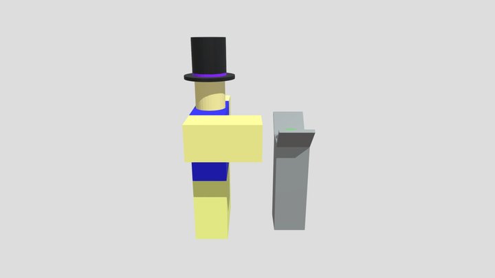 Roblox guy in a hat clicking a button