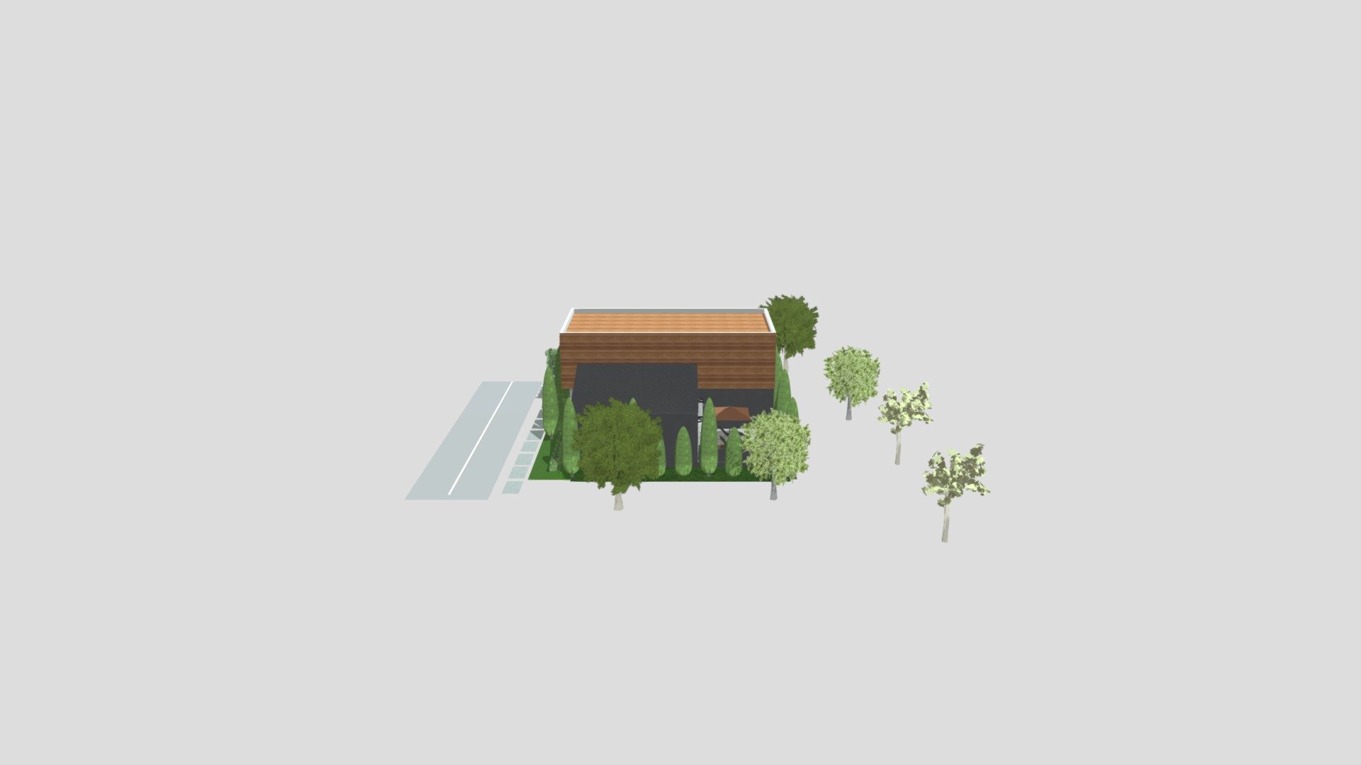 House and interior in the style of minimalism