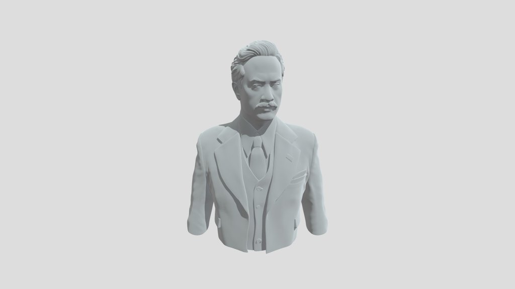 Side profile of a man in a gray suit