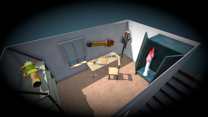Room with weapons 3D Model