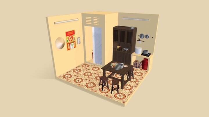 Old Vietnamese Kitchen 3D Model