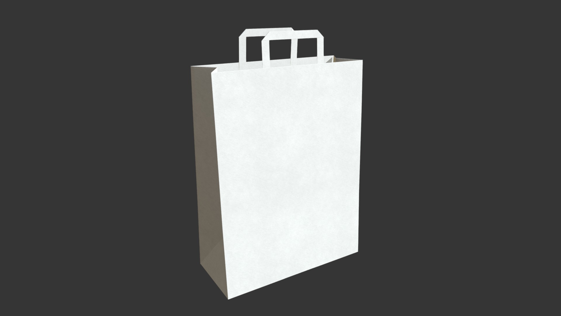 3D model Big paper bag - This is a 3D model of the Big paper bag. The 3D model is about a white box with a black background.