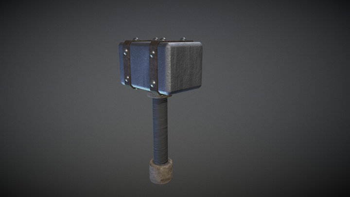 Low Poly Hammer 3D Model